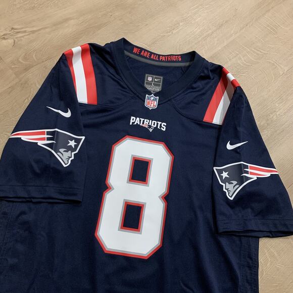 Nike NFL New England Patriots Stefon Diggs #8 Vapor Jersey Men's Large L Blue - Picture 3 of 8